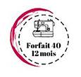 40 cours de couture 115 € / mois sur 12 mois